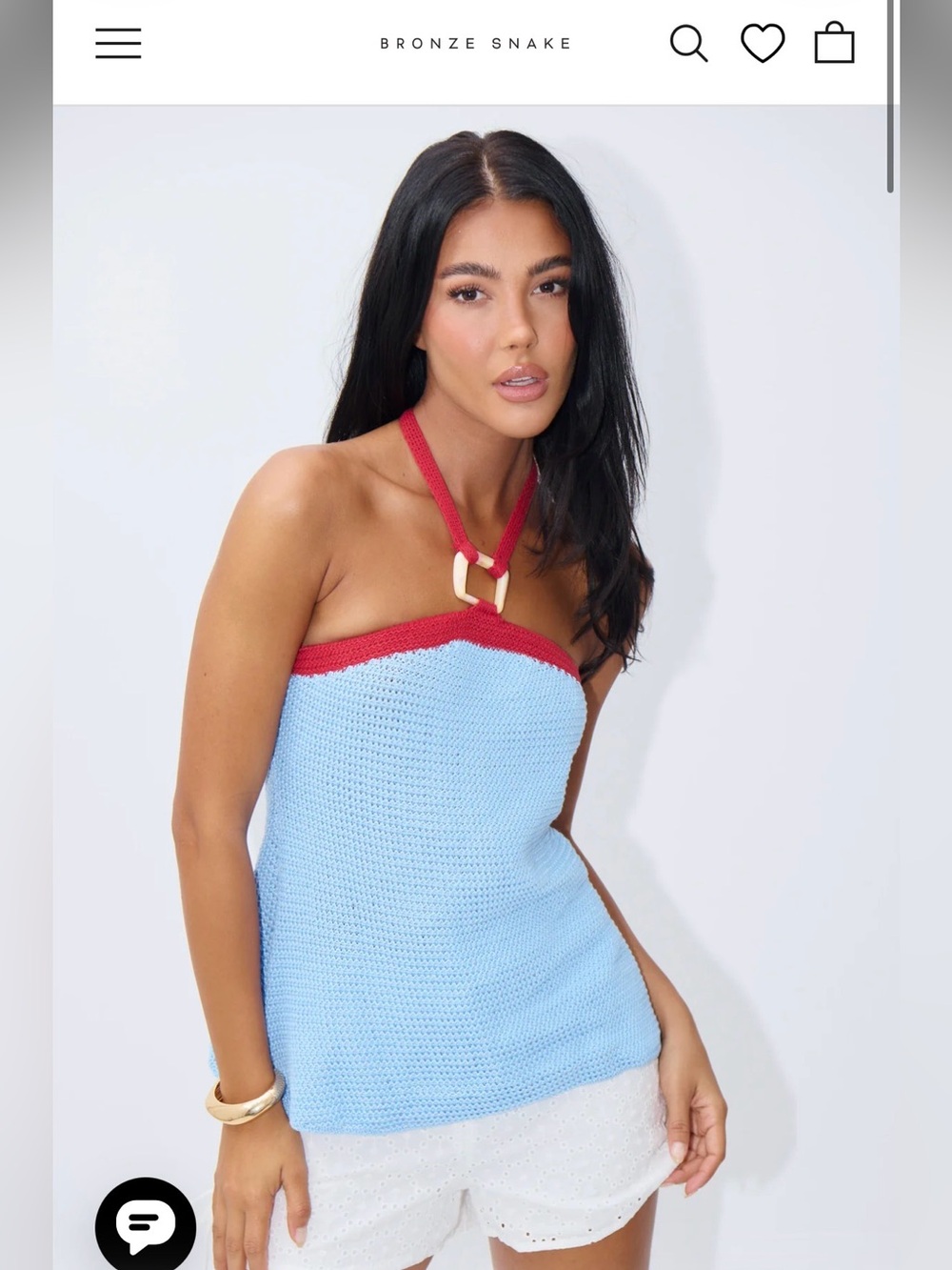 Melody Top Blue- Bronze Snake